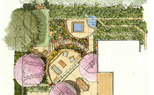 Intimate Terrace Garden, Peoria, Illinois